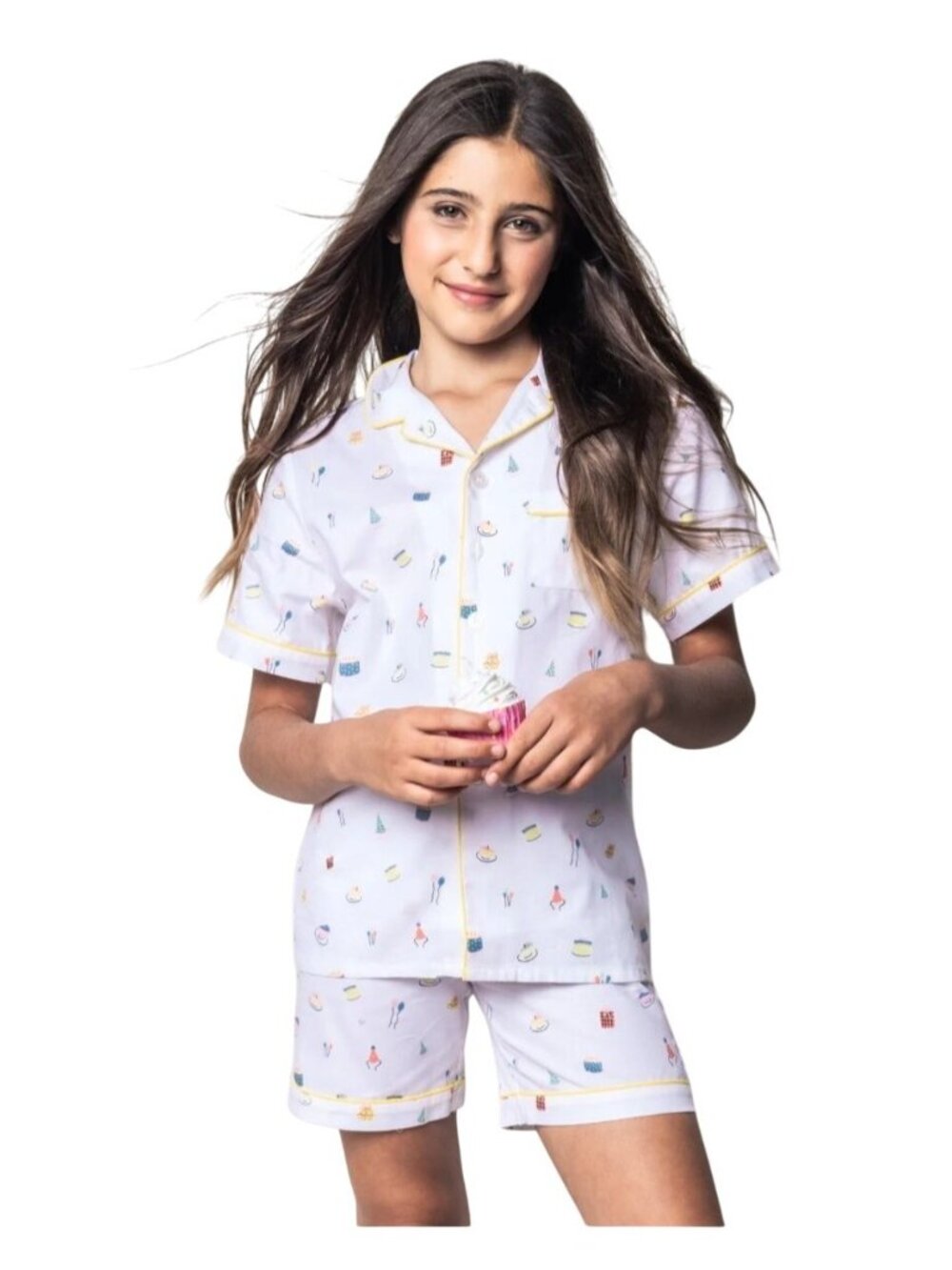 Petite Plume Kids Birthday Cake Print Short Pajama Set - Picture 12 of 14